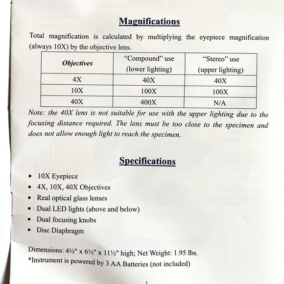 Duo-Scope Children’s Microscope My First Lab Science STEM - Picture 7 of 9